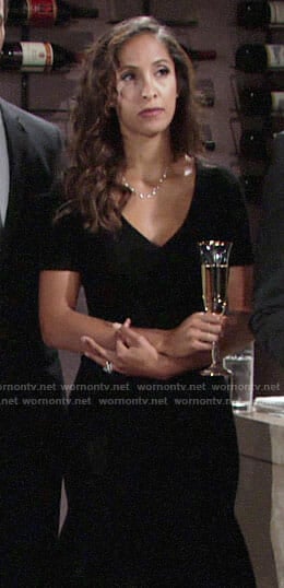 Lily's black v-neck dress on The Young and the Restless