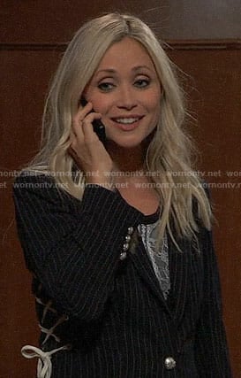 Lulu's blazer with lace-up sides on General Hospital