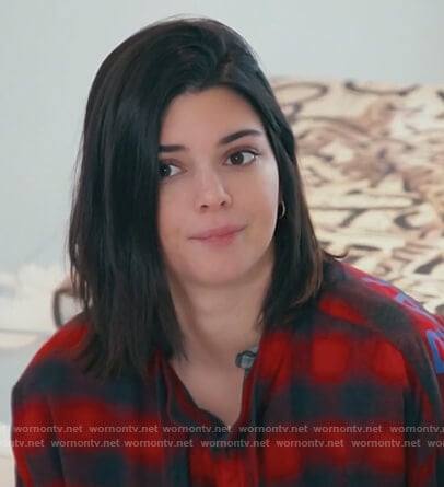 Kendall's red check shirt on Keeping Up with the Kardashians
