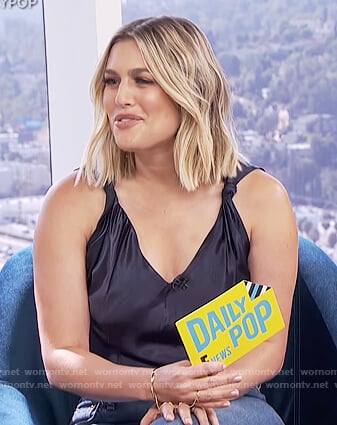 Carissa's black twist strap top on E! News Daily Pop