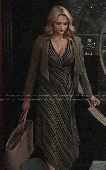 Summer's striped maxi dress and cropped jacket on The Young and the Restless