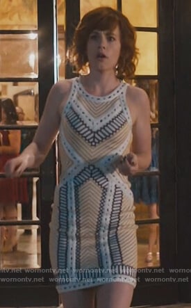 Kerry Anne's white embroidered mini dress on Queen of the South