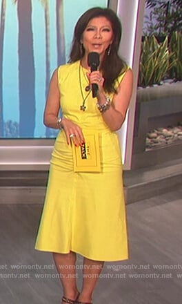 Julie's yellow ruched front dress on The Talk