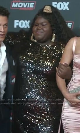 Becky's sequin puff sleeve dress on Empire