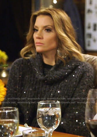 Cary's sequin chunky knit sweater on The Real Housewives of Dallas