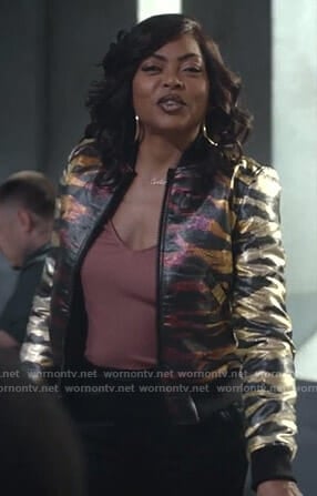Cookie's metallic tiger print bomber jacket on Empire