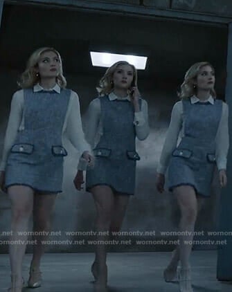 The Frost Sisters' blue tweed dress on The Gifted