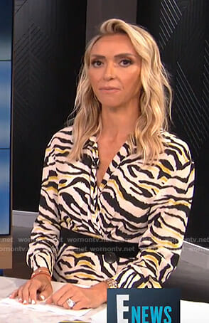 Giuliana's white animal print dress on E! News