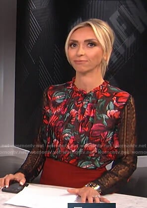 Giuliana's floral lace sleeve top on E! News