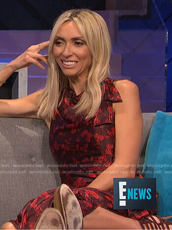 Giuliana's red floral bow dress on E! News