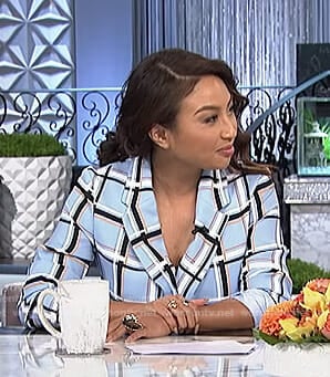 Jeannie's blue checked suit on The Real