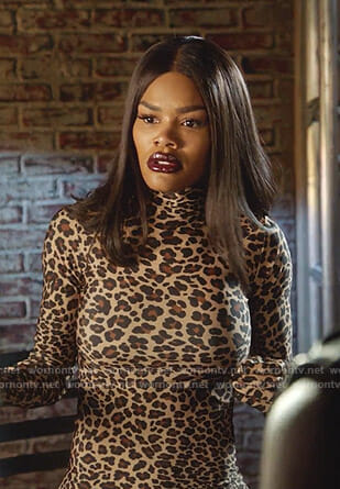 Joyce Sheree's leopard high neck dress on Star