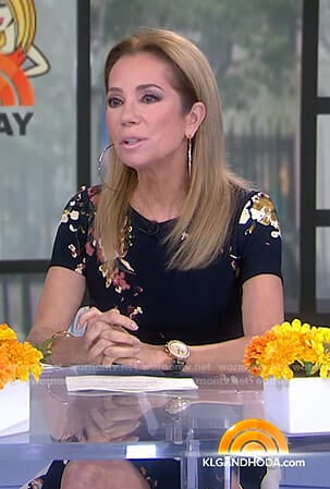 Kathie's black floral short sleeve dress on Today
