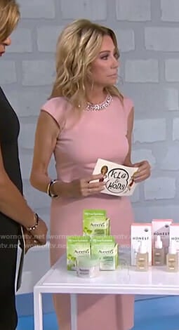 Kathie's pink embellished neckline dress on Today