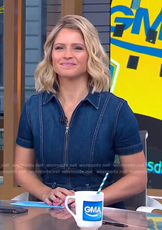 Sara's denim jumpsuit on GMA Day