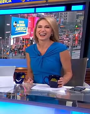 Amy's blue twisted front dress on Good Morning America