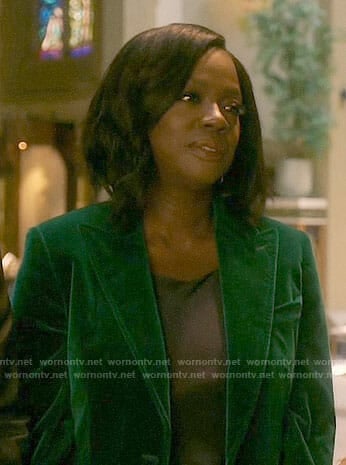 Annalise's green velvet blazer on How to Get Away with Murder
