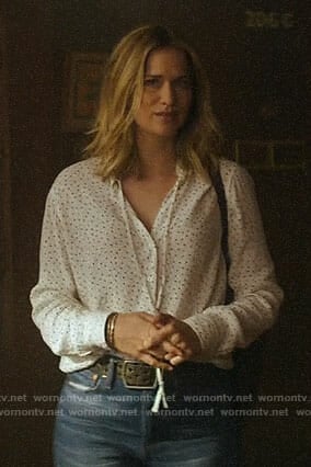 Beck's white heart print top on YOU