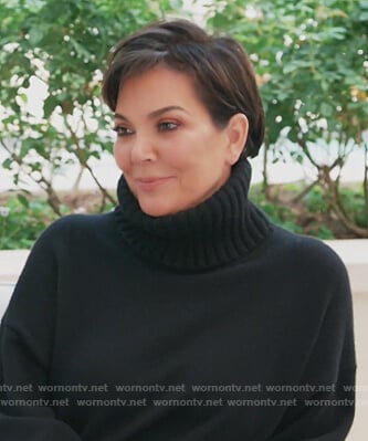 Kris's black turtleneck sweater on Keeping Up with the Kardashians