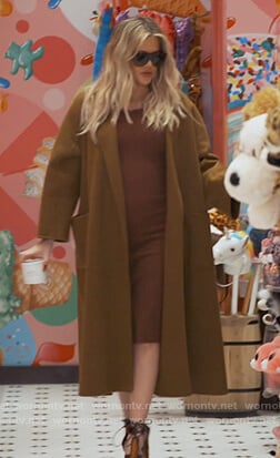 Khloe's brown wrap coat on Keeping Up with the Kardashians