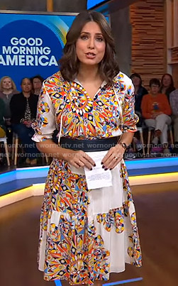 Cecilia's geometric print dress on Good Morning America