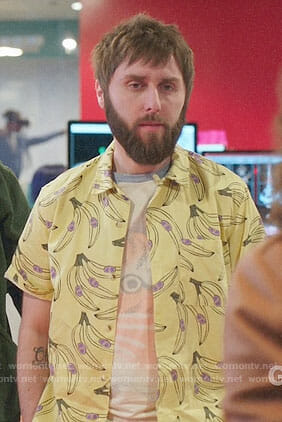 Chewey's banana print shirt on I Feel Bad