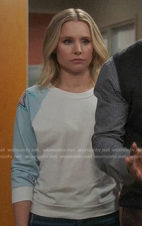 Eleanor's star shoulder sweatshirt on The Good Place