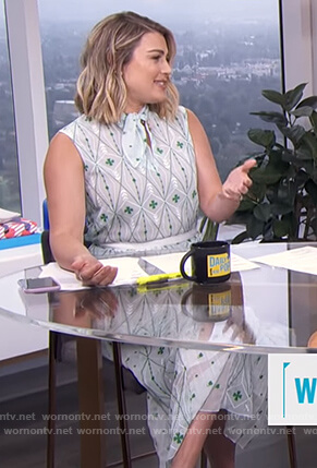 Carissa's white embroidered top and skirt on E! News Daily Pop