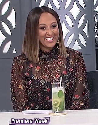 Tamera's sheer floral blouse on The Real