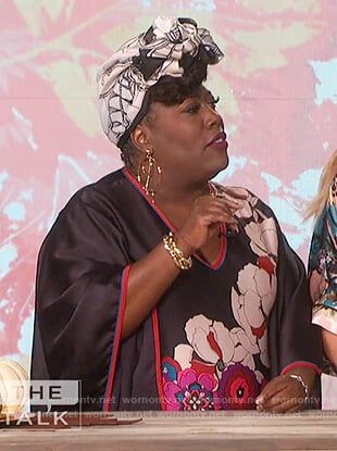 Sheryl's floral v-neck drape top on The Talk