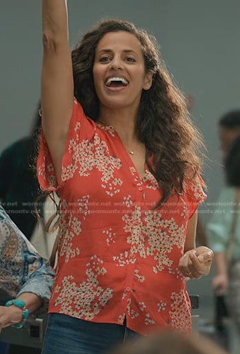 Grace's red floral blouse on Manifest