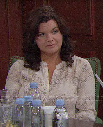 Katie's snake print blouse on The Bold and the Beautiful