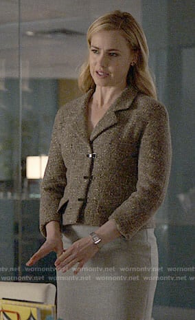 Katrina's brown tweed jacket on Suits