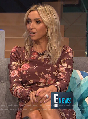 Guiliana's red puff shoulder floral dress on E! News