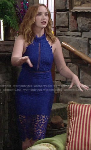 Mariah's blue lace dress on The Young and the Restless