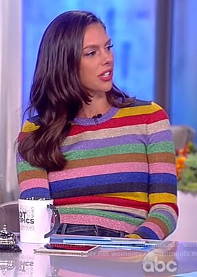 Abby's multicolored striped pullover on The View