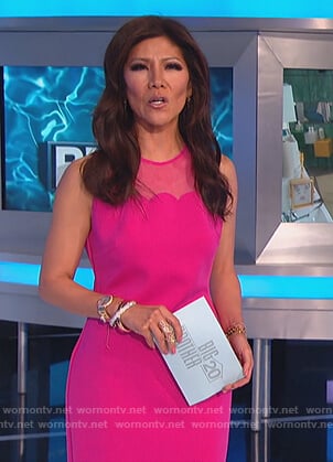 Julie's pink scalloped midi dress on Big Brother