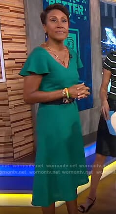 Robin's green flutter sleeve dress on Good Morning America