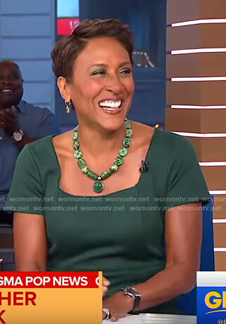 Robin's green plaid dress on Good Morning America