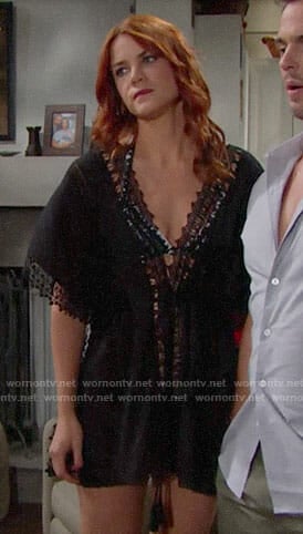 Sally's black swim cover-up on The Bold and the Beautiful