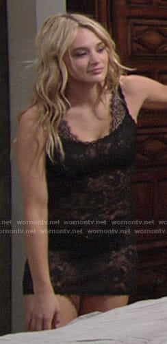 Summer's black lace lingerie on The Young and the Restless