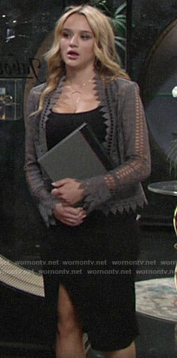 Summer's grey lace jacket on The Young and the Restless