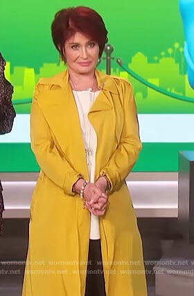 Sharon's yellow trench coat on The Talk