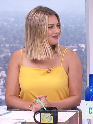 Carissa's yellow cami top on E! News Daily Pop