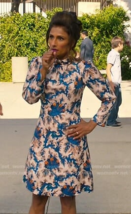 Emet's print mock neck dress on I Feel Bad