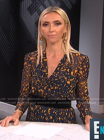 Giuliana's navy splatter print dress on E! News