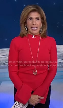 Hoda's red bell sleeve top on Today