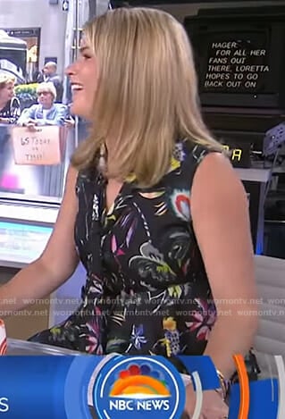 Jenna's black floral sleeveless top on Today