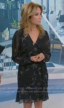 Kathie's navy floral chiffon dress on Today