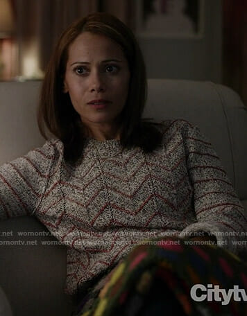Lourdes's grey chevron sweater on Manifest